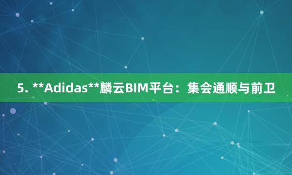 5. **Adidas**麟云BIM平台：集会通顺与前卫